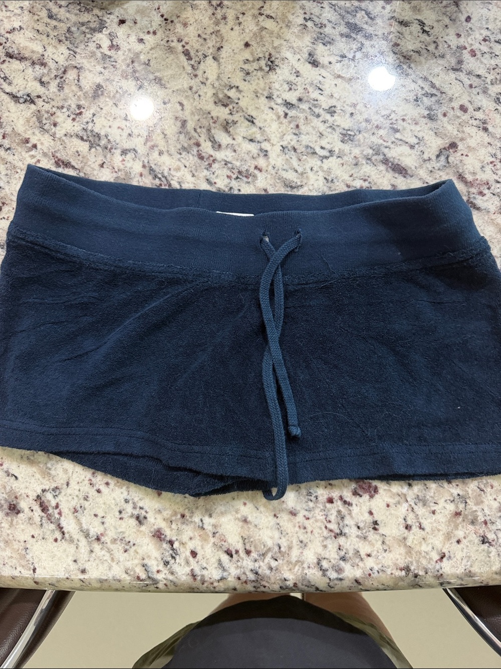 Hard Tail Navy Drawstring Terry Athletic Shorts